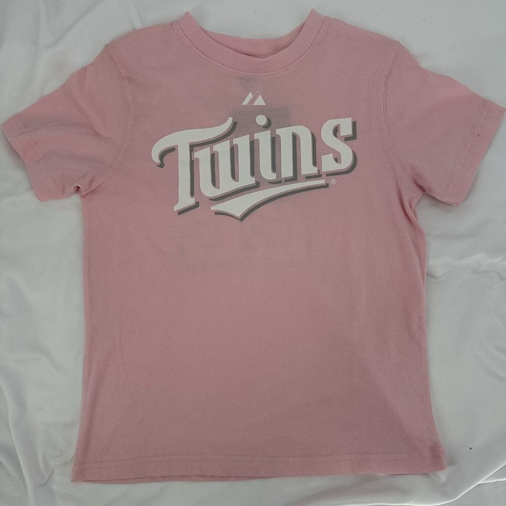 Minnesota Twins #22 Gomez Youth Med 8/10 Pink Majestic Jersey T-Shirt NWT‎
